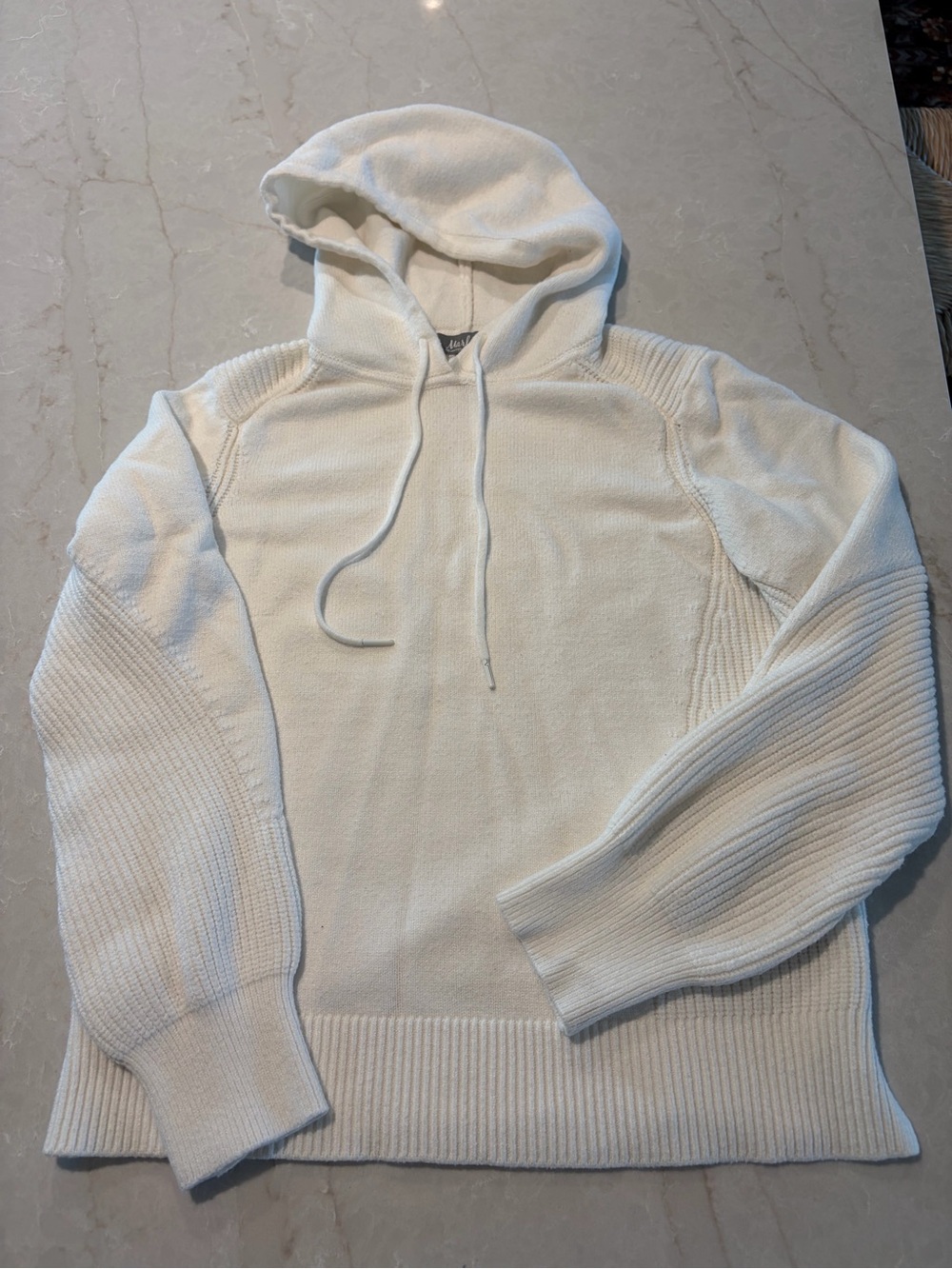 MARLED BY REUNITED  White Knit Hoodie Sweater